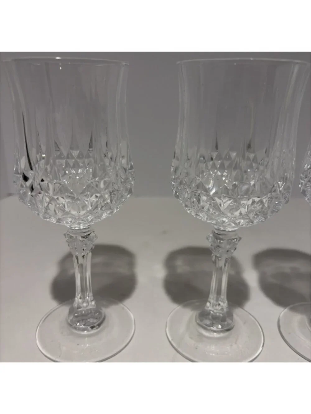 Vintage Cristal D'Arques Longchamp Wine Glasses Lead Crystal 6 Oz Set of 4